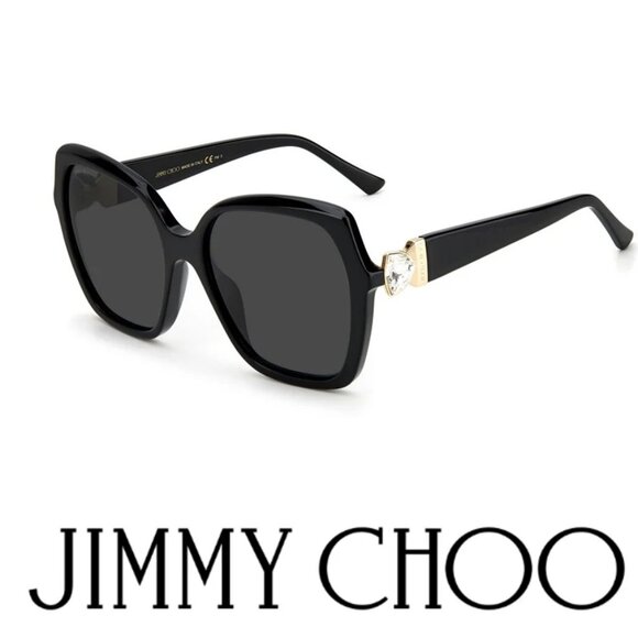 Jimmy Choo Accessories - Jimmy Choo Sunglasses MANON GS 807 IR Black Oversized Swarovski Crystal NEW